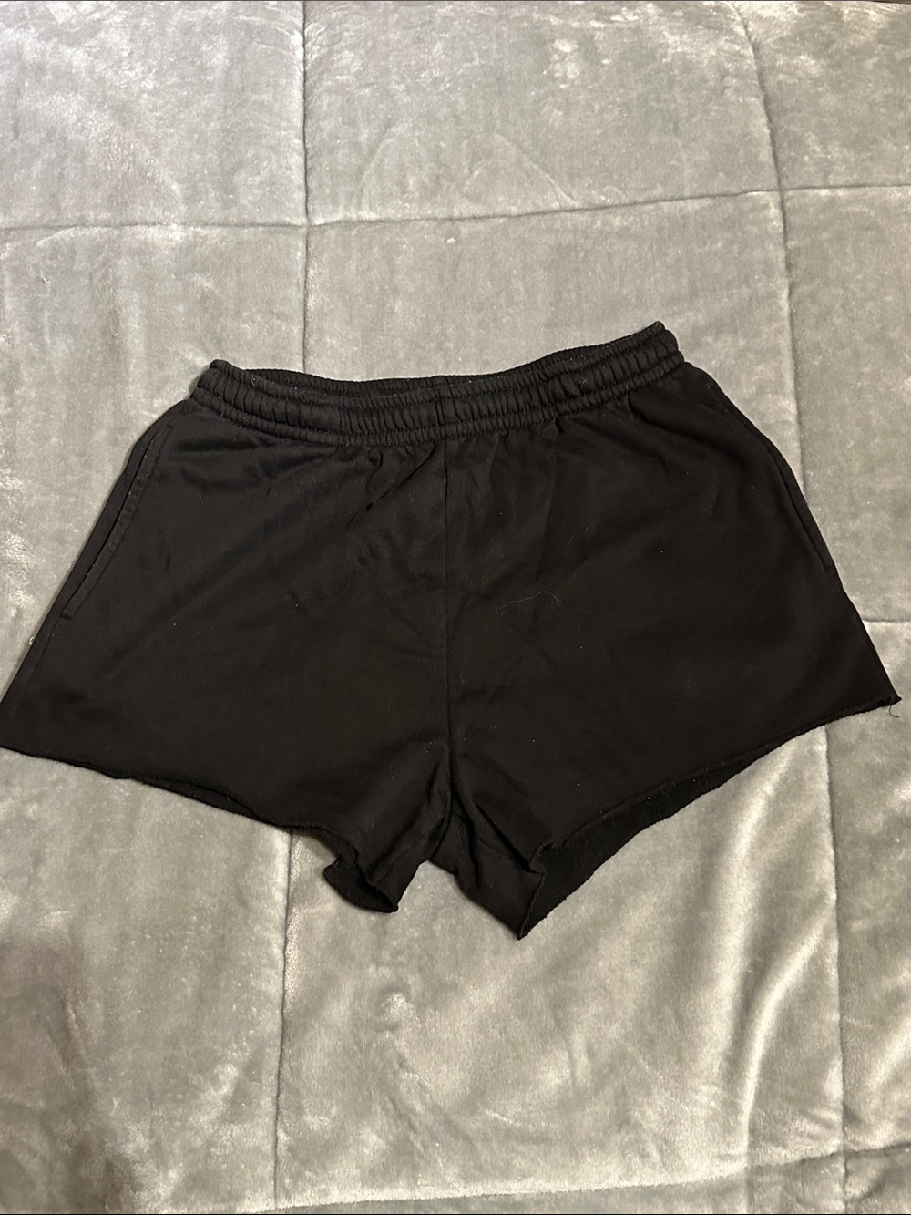 H&M Black Elastic-Waist Athletic Shorts